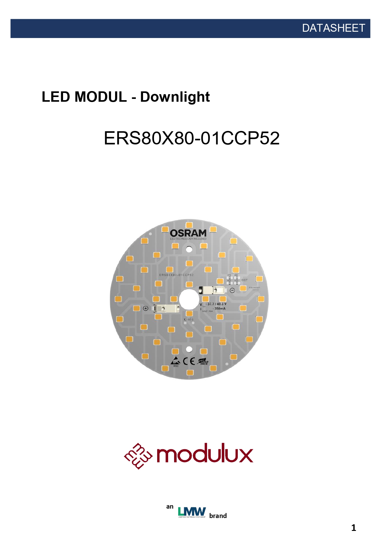 ERS80X80-01CCP52 Yuvarlak LED modül ürün görseli